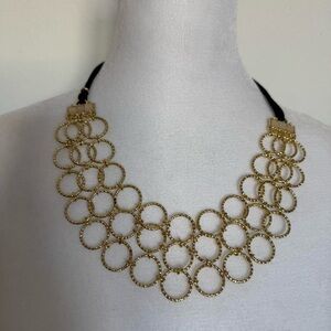 Gold Circle Link Statement Necklace - Women Jewelry
